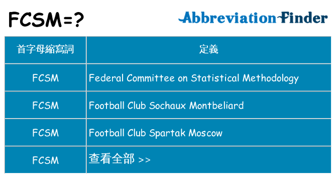 fcsm 代表什麼