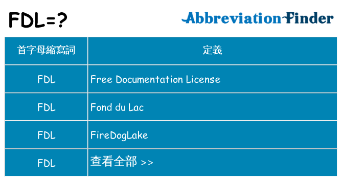 fdl 代表什麼