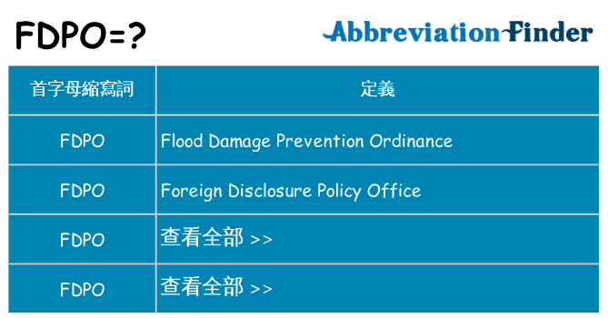 fdpo 代表什麼