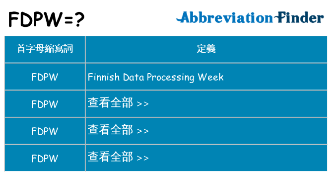 fdpw 代表什麼