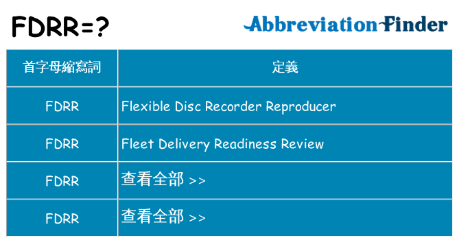 fdrr 代表什麼