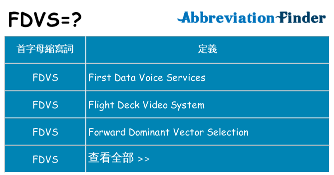 fdvs 代表什麼