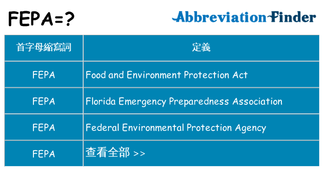 fepa 代表什麼