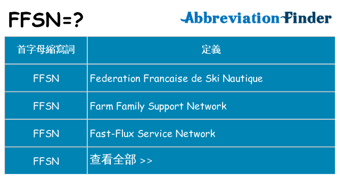ffsn 代表什麼