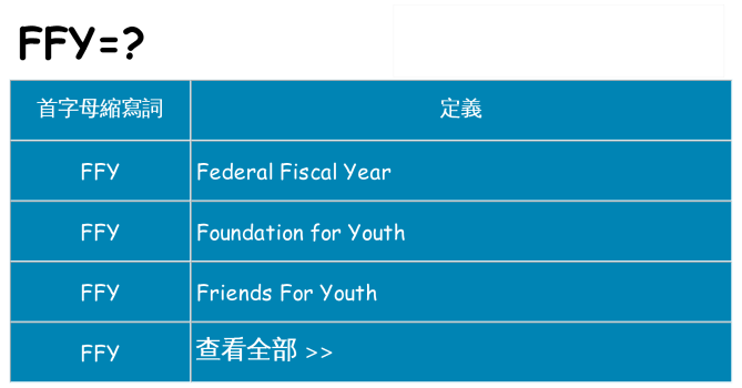 ffy 代表什麼