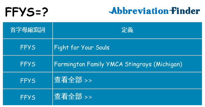 ffys 代表什麼