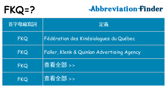 fkq 代表什麼