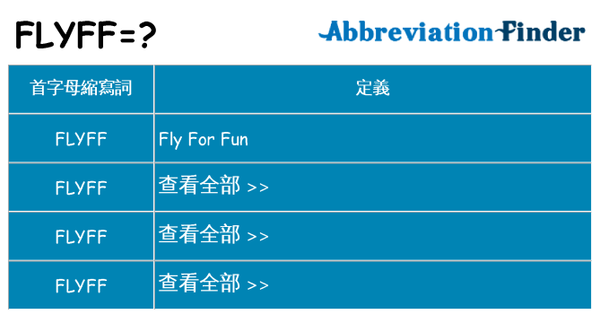 flyff 代表什麼