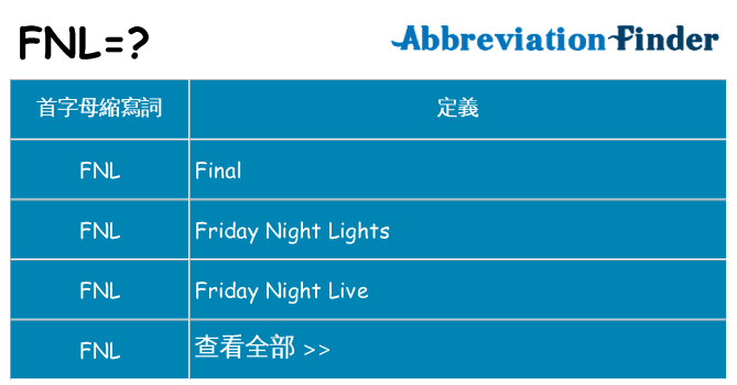 fnl 代表什麼