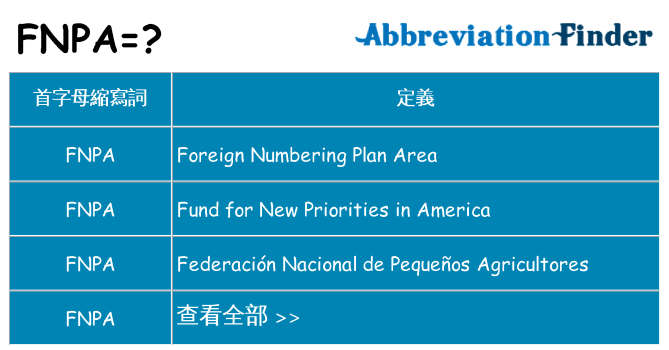 fnpa 代表什麼