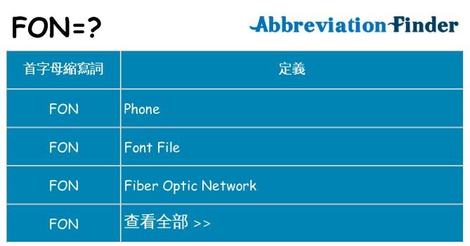 fon 代表什麼