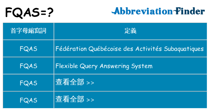 fqas 代表什麼