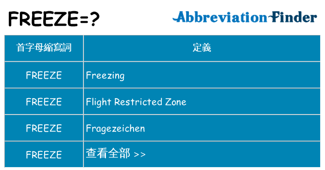 freeze 代表什麼