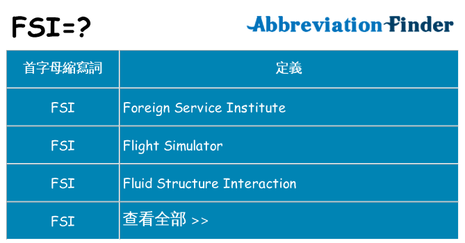fsi 代表什麼