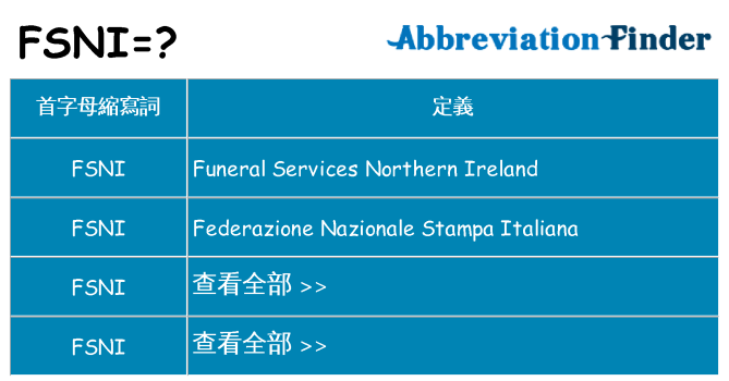 fsni 代表什麼