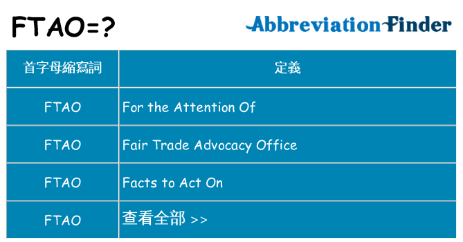 ftao 代表什麼