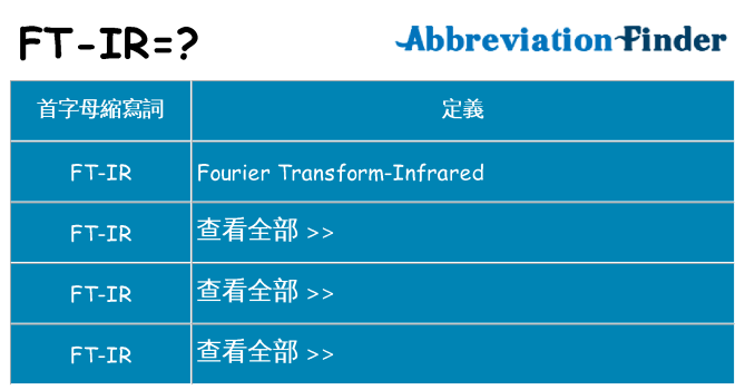 ft-ir 代表什麼