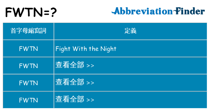 fwtn 代表什麼