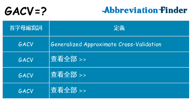 gacv 代表什麼