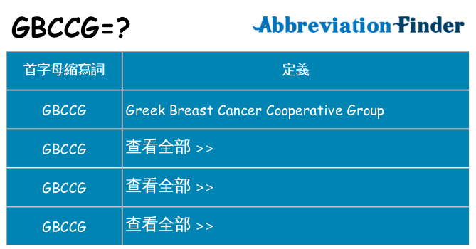 gbccg 代表什麼