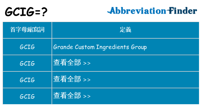 gcig 代表什麼