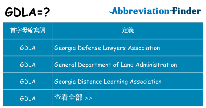gdla 代表什麼
