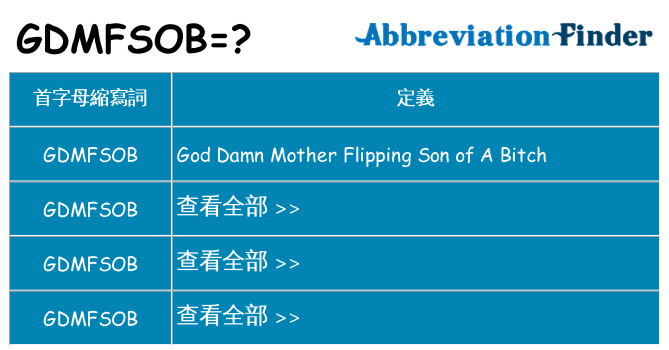 gdmfsob 代表什麼