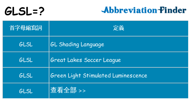 glsl 代表什麼