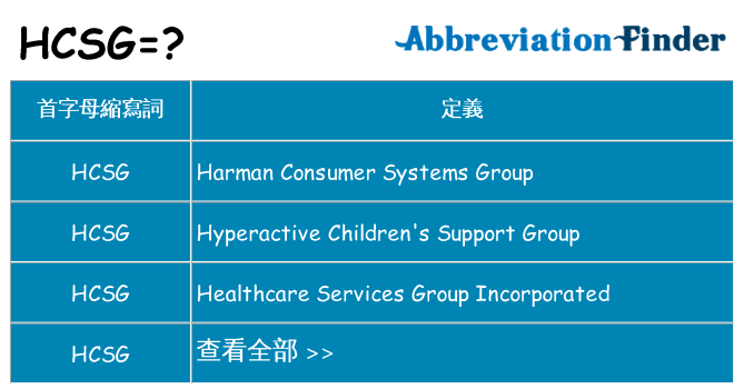 hcsg 代表什麼
