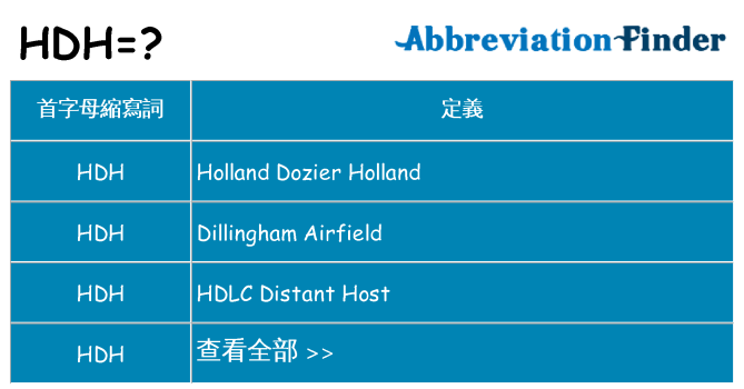 hdh 代表什麼