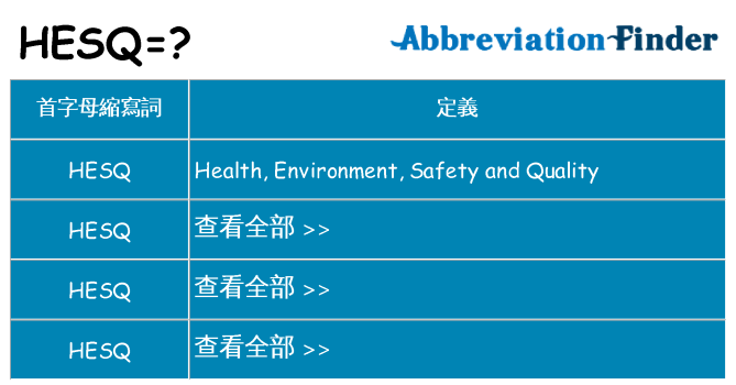 hesq 代表什麼