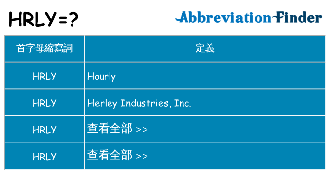 hrly 代表什麼