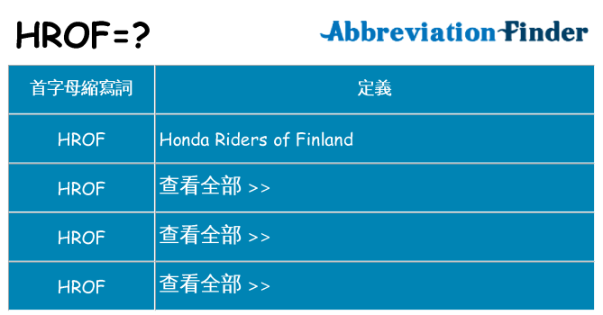 hrof 代表什麼