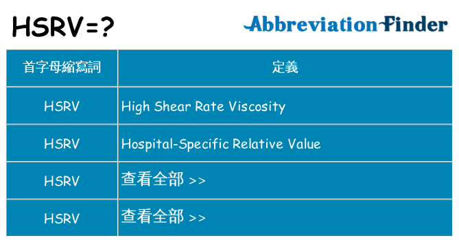 hsrv 代表什麼