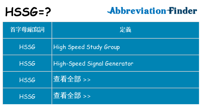 hssg 代表什麼