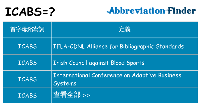 icabs 代表什麼