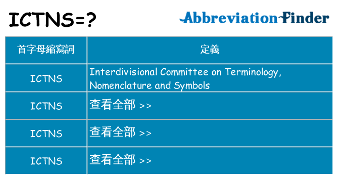 ictns 代表什麼