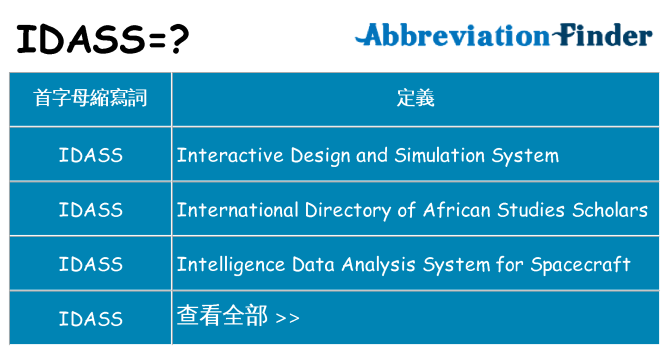 idass 代表什麼