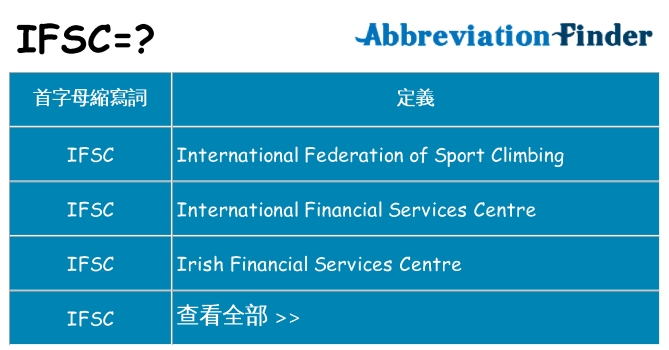 ifsc 代表什麼
