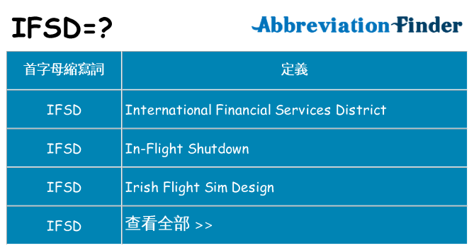 ifsd 代表什麼