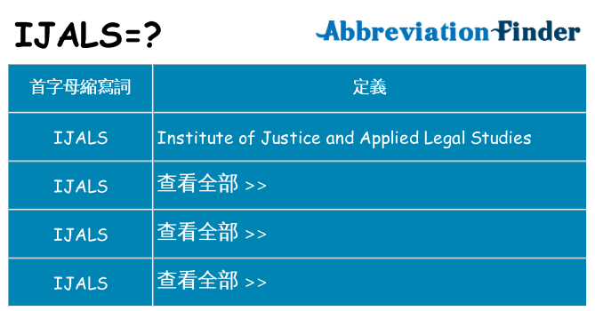 ijals 代表什麼