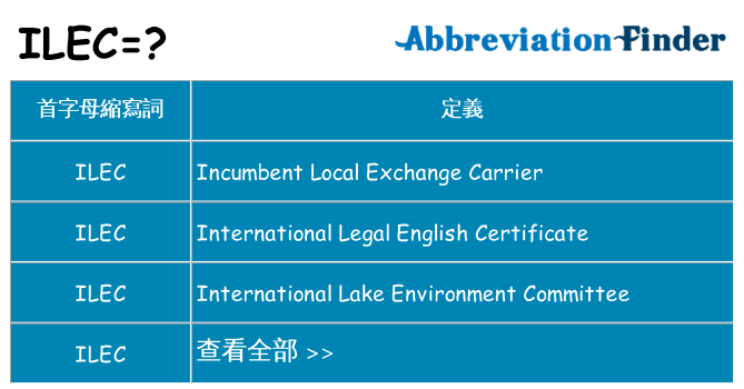 ilec 代表什麼