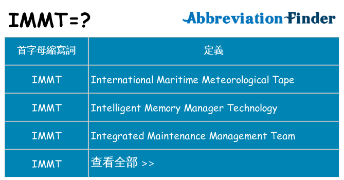 immt 代表什麼