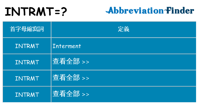 intrmt 代表什麼