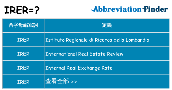 irer 代表什麼