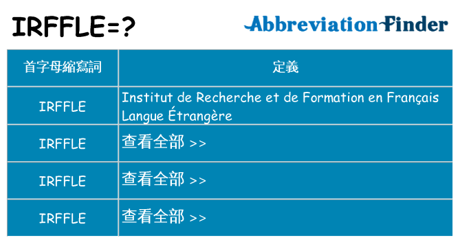 irffle 代表什麼