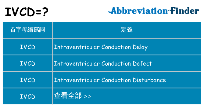 ivcd 代表什麼