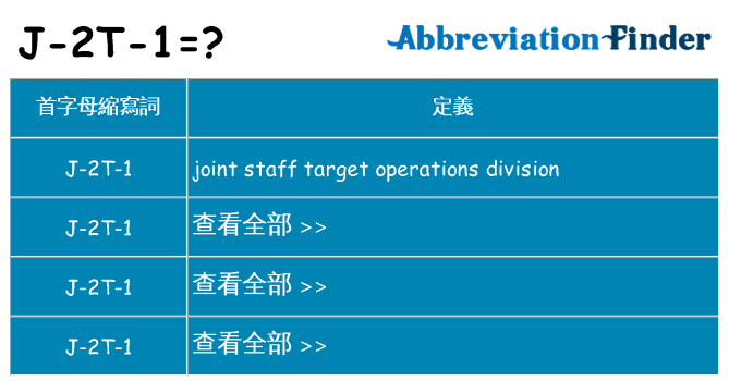 j-2t-1 代表什麼
