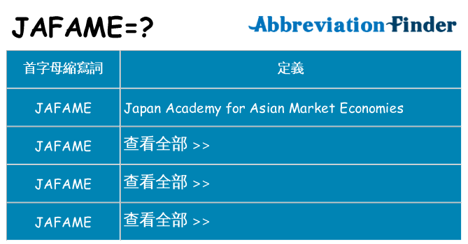 jafame 代表什麼