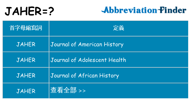 jaher 代表什麼